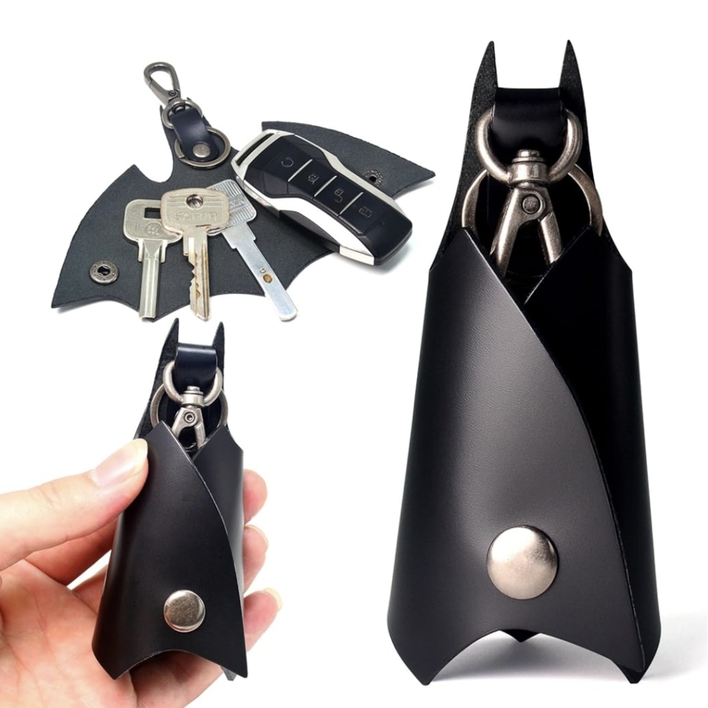Black Batman-Shaped Keychain